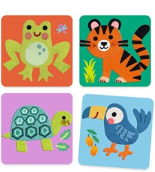 Djeco set collage feltro animali - kit creativo per bambini