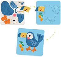 Djeco set collage feltro animali - kit creativo per bambini-2