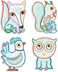 Djeco disegni da colorare Animali del bosco - Giocattolo creativo per bambini