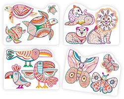 Djeco carte da colorare giocattolo animali selvatici FSC MIX - set creativo