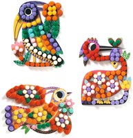 Djeco kit creativo uccelli - set creativo con pompon adesivi