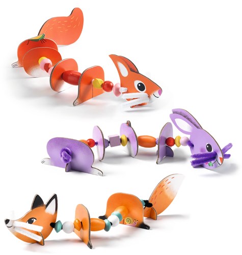 Djeco gioco infilare perline animali FSC MIX - giocattolo educativo