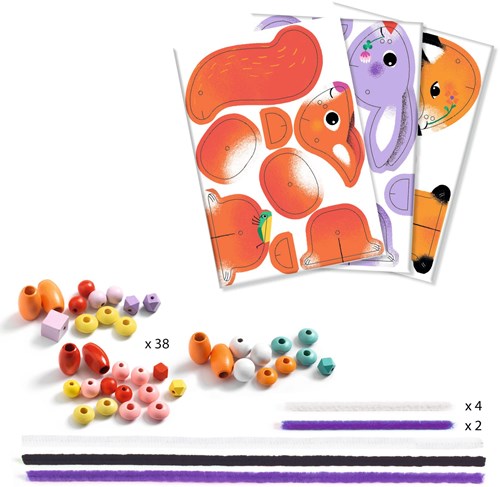 Djeco gioco infilare perline animali FSC MIX - giocattolo educativo-3