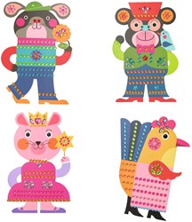 Djeco set creativo adesivi animali Sparkles - kit per bambini