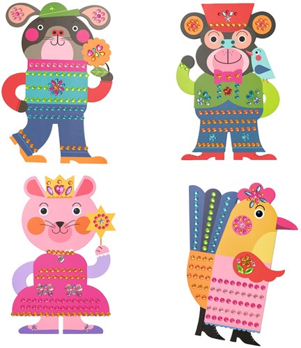 Djeco set creativo adesivi animali Sparkles - kit per bambini