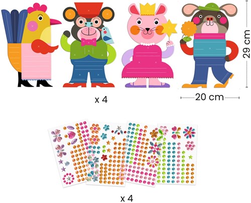 Djeco set creativo adesivi animali Sparkles - kit per bambini-3