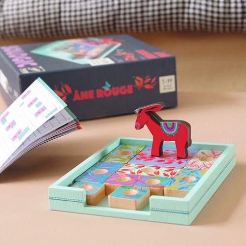 Djeco gioco Sologic Âne rouge - puzzle logico in legno FSC per bambini-3