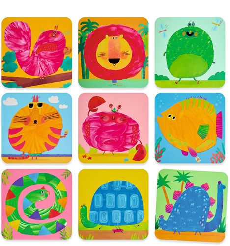 Djeco set pittura con le dita animali divertenti FSC MIX - kit creativo