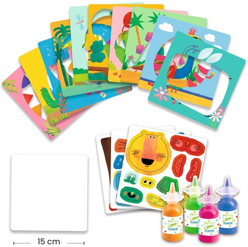 Djeco set pittura con le dita animali divertenti FSC MIX - kit creativo-3