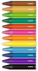 Djeco matite colorate - 12 grossi pastelli a cera per bambini