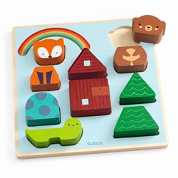 Djeco puzzle in legno Puzz & Match Rainbow - FSC 100% - giocattolo educativo