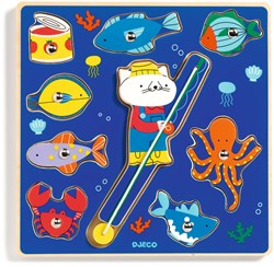 Djeco puzzle in legno giocattolo - puzzle pesce colorato per bambini