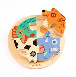Djeco puzzle in legno cane - giocattolo educativo FSC 100%