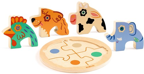 Djeco puzzle in legno cane - giocattolo educativo FSC 100%-2