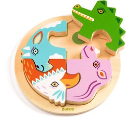 Djeco puzzle in legno coccodrillo - giocattolo educativo FSC 100%