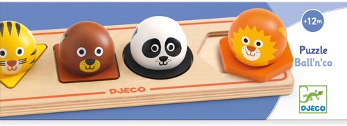 Djeco Ball'n'Co - Palla giocattolo in legno FSC 100% per bambini-3