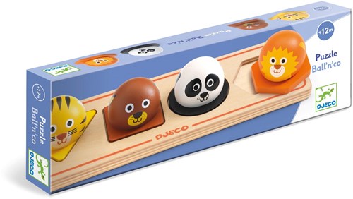 Djeco Ball'n'Co - Palla giocattolo in legno FSC 100% per bambini-2