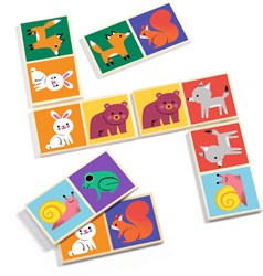 Djeco gioco educativo in legno Domino Wood - FSC 100% animali della foresta