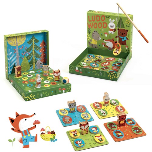 Djeco gioco in legno LudoWood - 4 giochi educativi FSC 100%