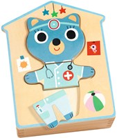 Djeco puzzle in legno Dressup - mix - giocattolo in legno FSC