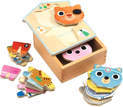 Djeco puzzle in legno Dressup - mix - giocattolo in legno FSC-2