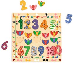 Djeco puzzle educativo imparare a contare 1-10 giocattolo colorato