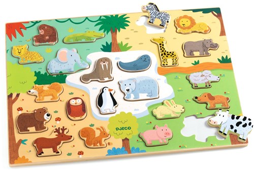 Djeco puzzle animali in legno - giocattolo educativo FSC 100%-2