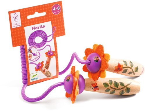 Djeco corda per saltare giocattolo - Florita regolabile FSC 100% qualità-3