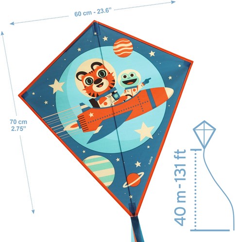 Djeco aquilone Rocket - aquilone colorato per bambini con custodia-2
