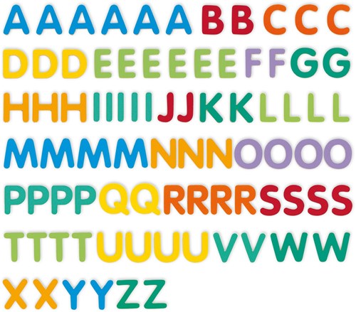 Djeco magneti in legno lettere educative - 83 pezzi colorati FSC