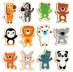 Djeco magneti animali in legno Coucou - Giocattolo magnetico FSC 100%