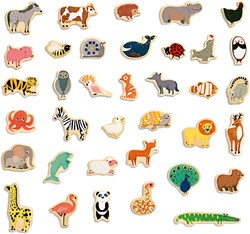Djeco magneti in legno Magnimo - giocattolo educativo animali FSC