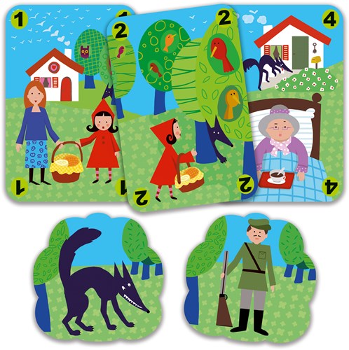 Djeco gioco di carte Méchanlou - FSC MIX - gioco educativo strategia Cappuccetto Rosso