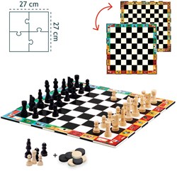 Djeco gioco classico scacchi e dama - gioco da tavolo in legno FSC