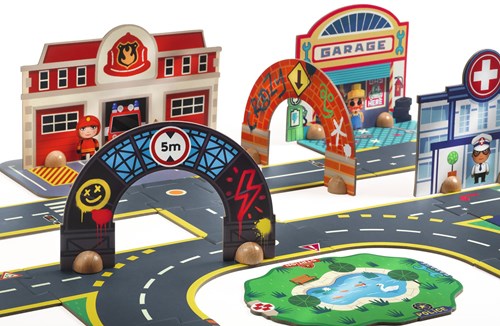 Djeco puzzle città - puzzle gigante 33 pezzi per bambini-3
