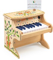 Djeco pianoforte elettronico - pianoforte giocattolo in legno per bambini
