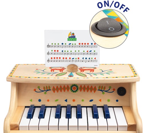Djeco pianoforte elettronico - pianoforte giocattolo in legno per bambini-2
