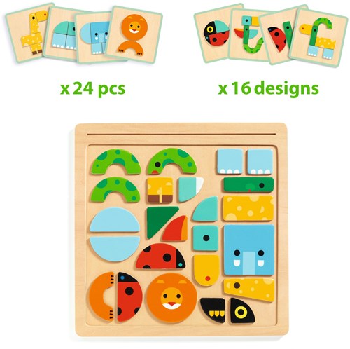 Djeco giocattolo magnetico in legno per bambini GeoBasic - FSC 100% educativo-2