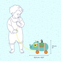 Djeco giocattolo trainabile rinoceronte in legno Vilma per bambini-3
