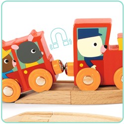 Djeco trenino in legno colori baby minitrain FSC 100% giocattolo