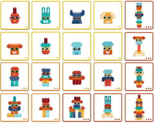 Djeco set di costruzione in legno Ze Faces - educativo FSC 100%
