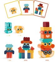 Djeco set di costruzione in legno Ze Faces - educativo FSC 100%-3