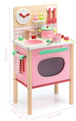 Djeco giocattolo cucina cucina in legno Lila's cooker rosa