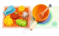 Djeco giocattolo cucina gattini set stoviglie in legno FSC-3
