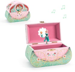 Djeco carillon carrozza principessa - portagioie rosa verde