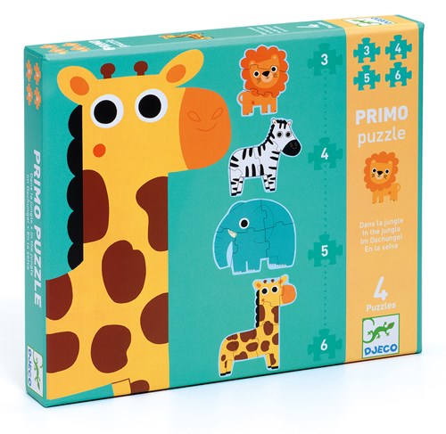 Djeco set puzzle animali della giungla - puzzle educativi in cartone FSC-3