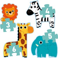 Djeco set puzzle animali della giungla - puzzle educativi in cartone FSC-2