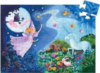 Djeco puzzle silhouette fata e unicorno - 36 pezzi cartone FSC