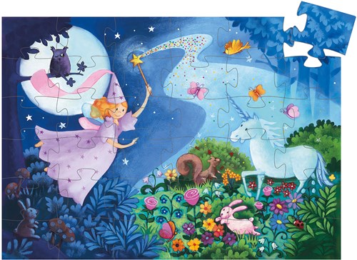 Djeco puzzle silhouette fata e unicorno - 36 pezzi cartone FSC