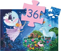 Djeco puzzle silhouette fata e unicorno - 36 pezzi cartone FSC-2